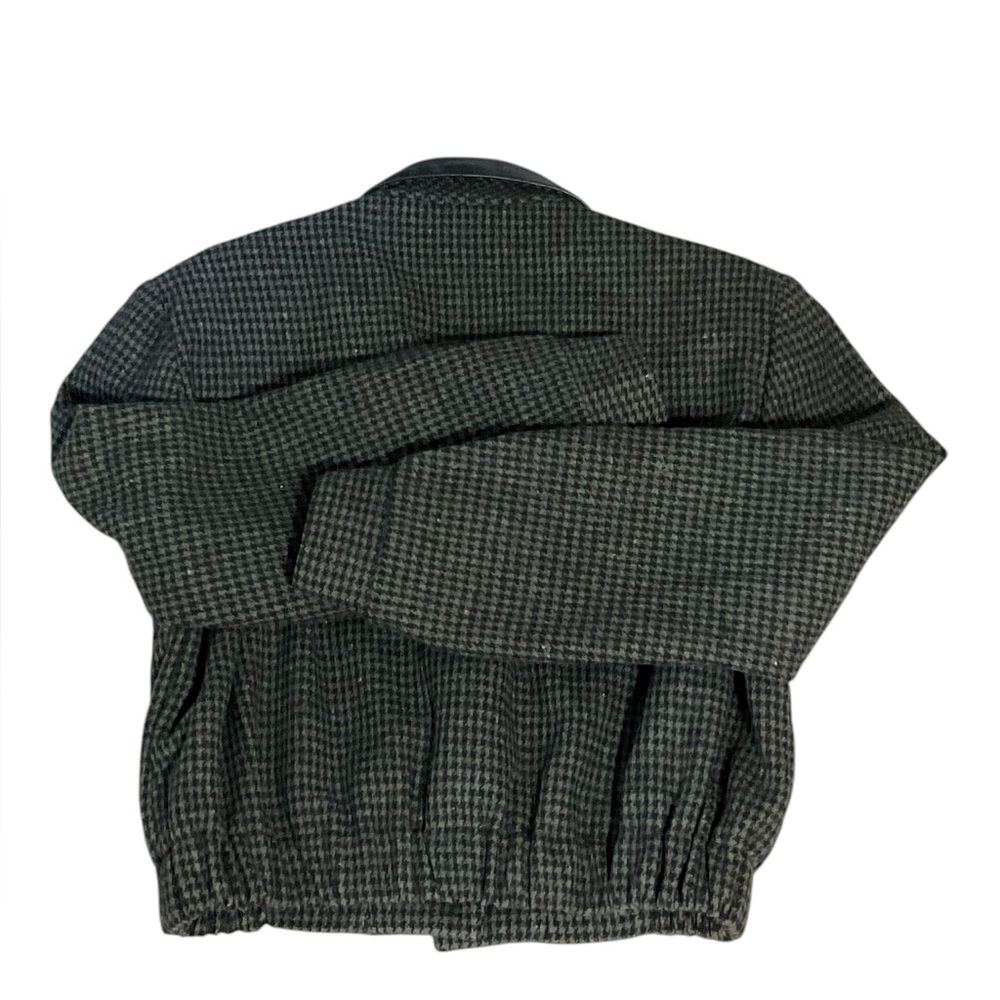 Braebrook Vintage wool houndstooth blazer leather collar & a cinched waist. 9/10 - Picture 5 of 15
